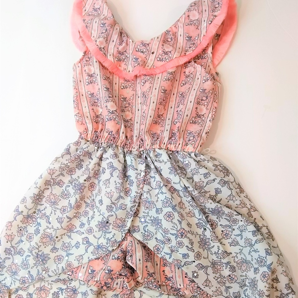 Little Lass Sparkly Sequin Floral Dress Size 4T